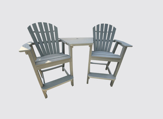 Tête-À-Tête Seating Set with Adirondack Shellback Bar Chairs